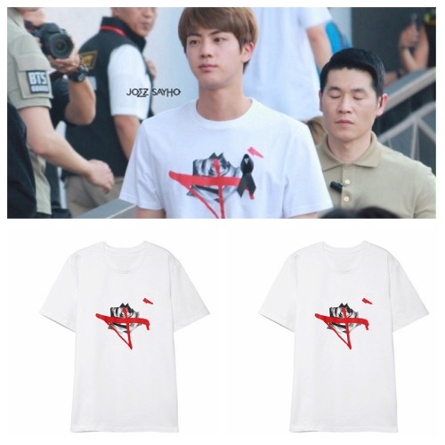 Us 9 99 Allkpoper Kpop Bts Jin T Shirt Wings Bangtan Boys