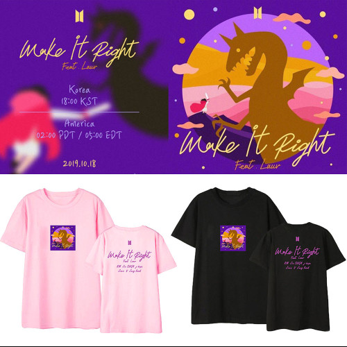 Us 9 99 Kpop Bts T Shirt Bangtan Boys Album Make It Right Same Short Sleeved T Shirt Loose Bottoming Shirt M Allkpoper Com