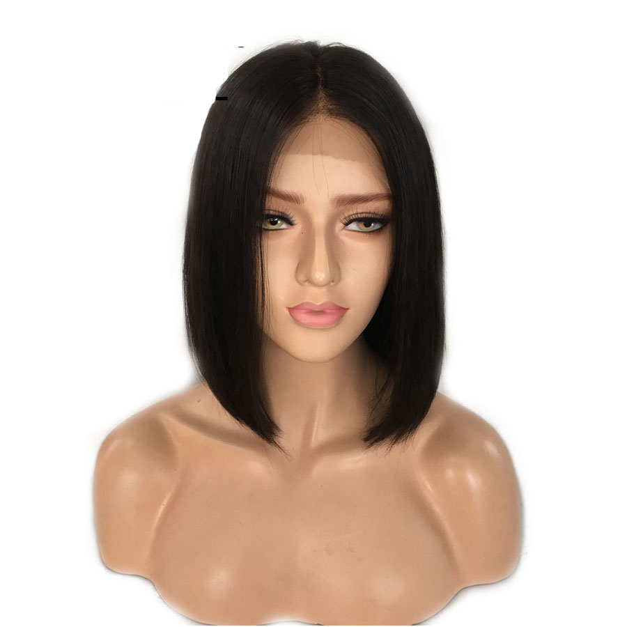 US 87 Short Bob Wigs Peruvian 100 Unprocessed Remy Human Hair
