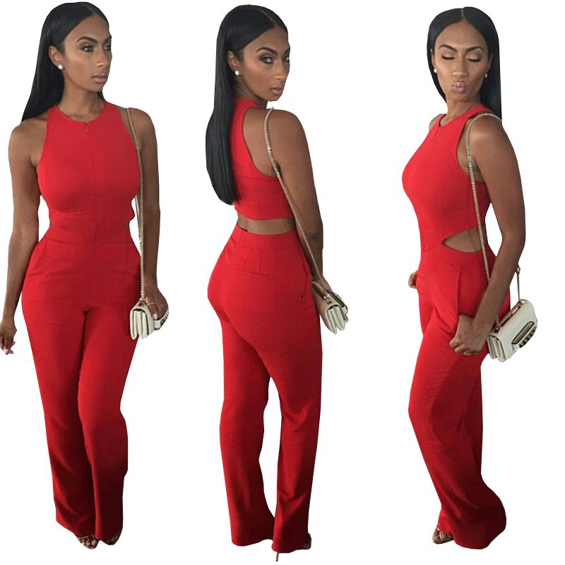 ladies red jumpsuits