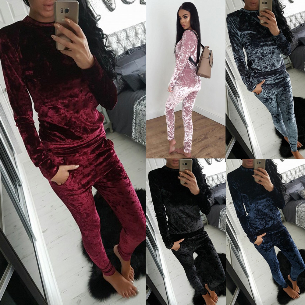 velvet two piece tracksuit