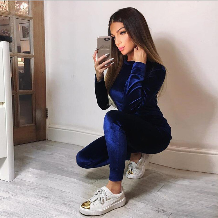 velvet two piece tracksuit