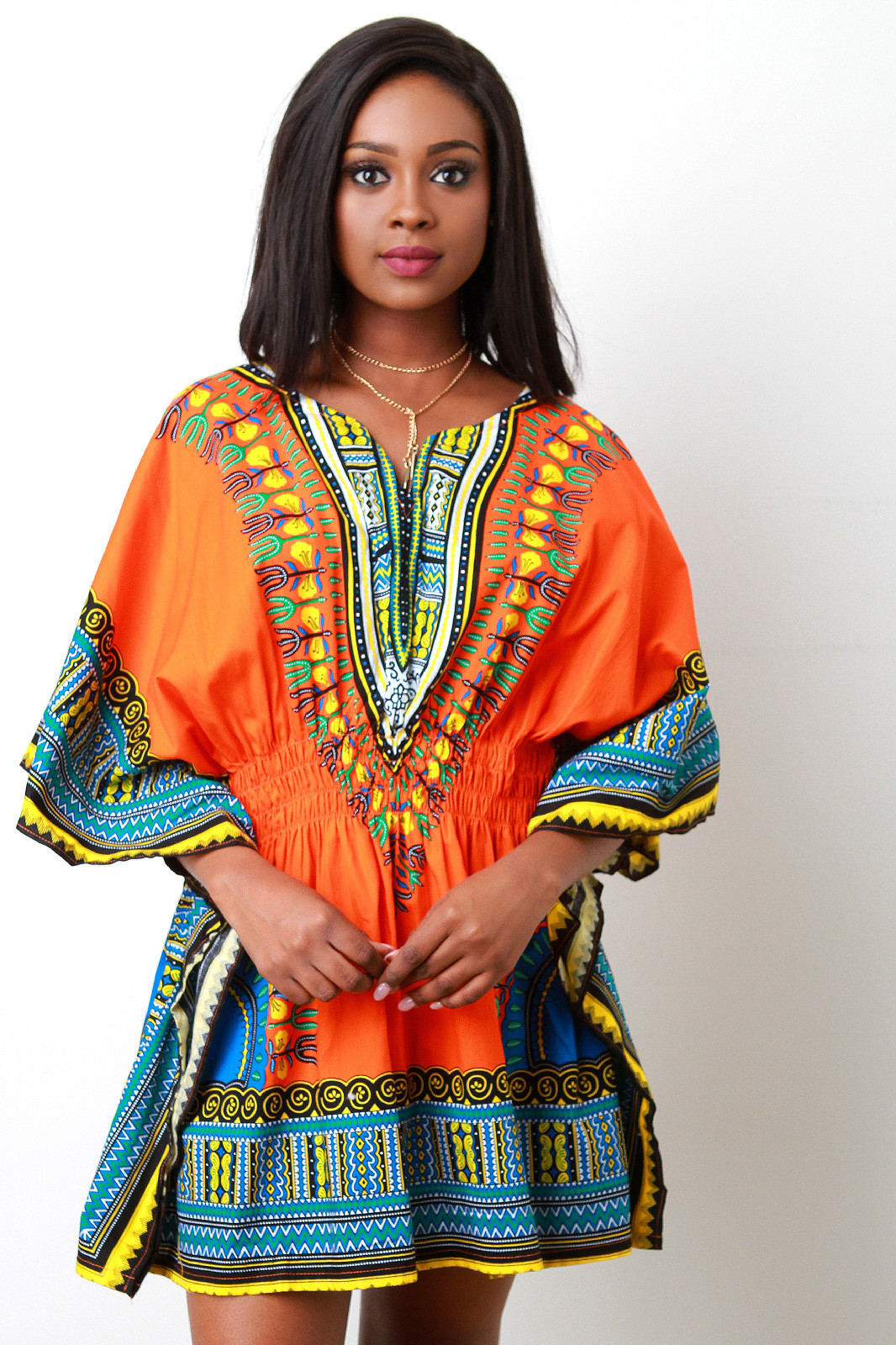 orange african dress