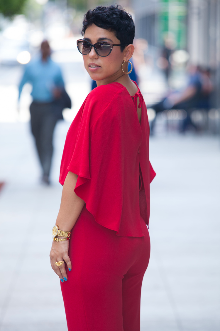 shorts jumpsuit with cape