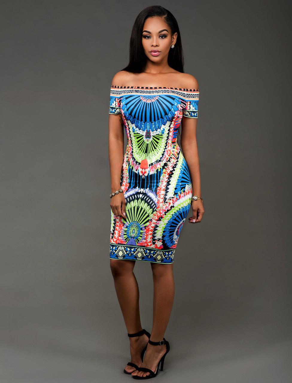 african print bodycon dress