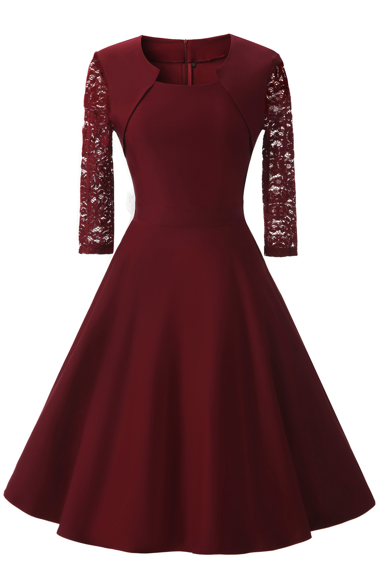 wine red skater dress