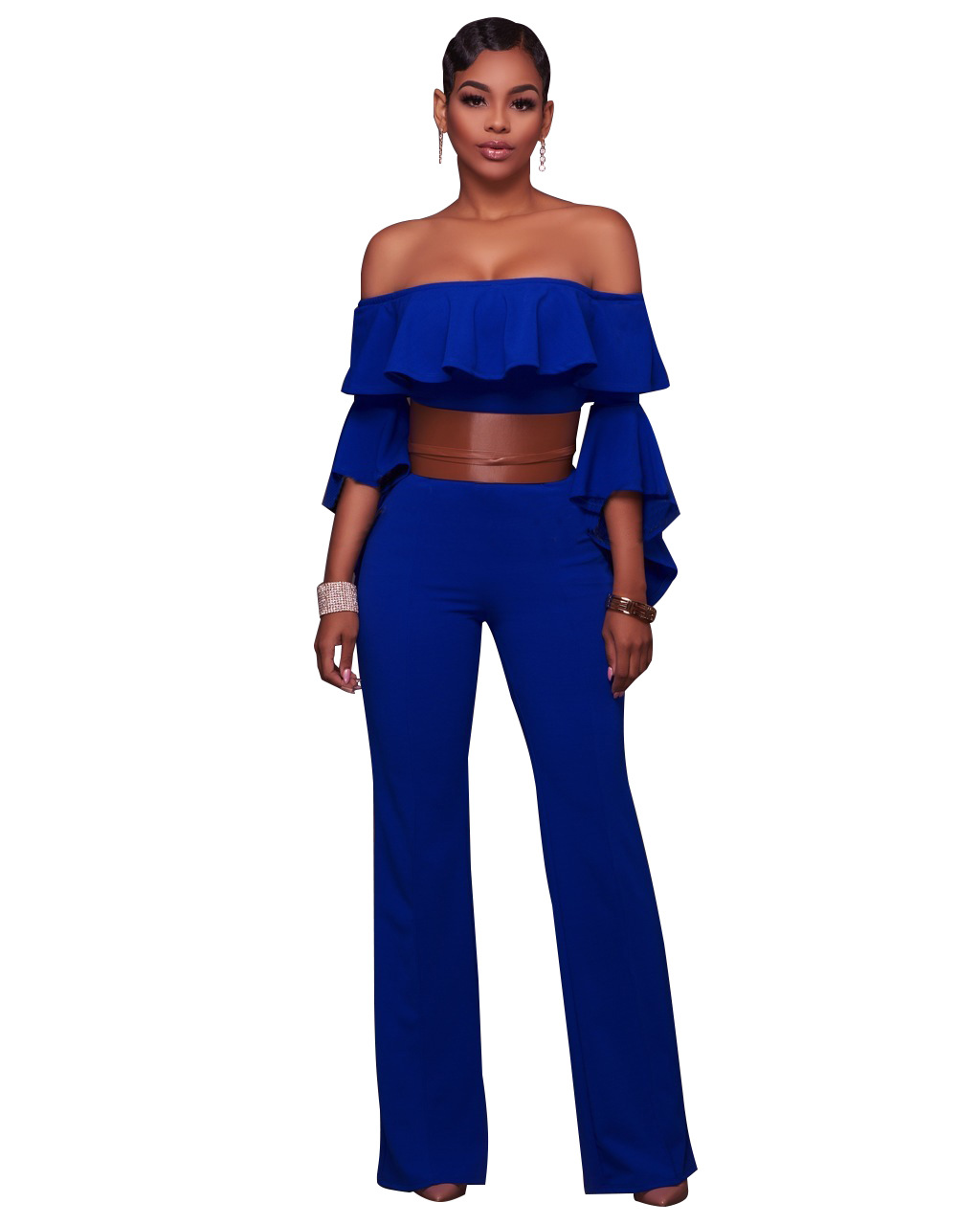 flare sleeve jumpsuit