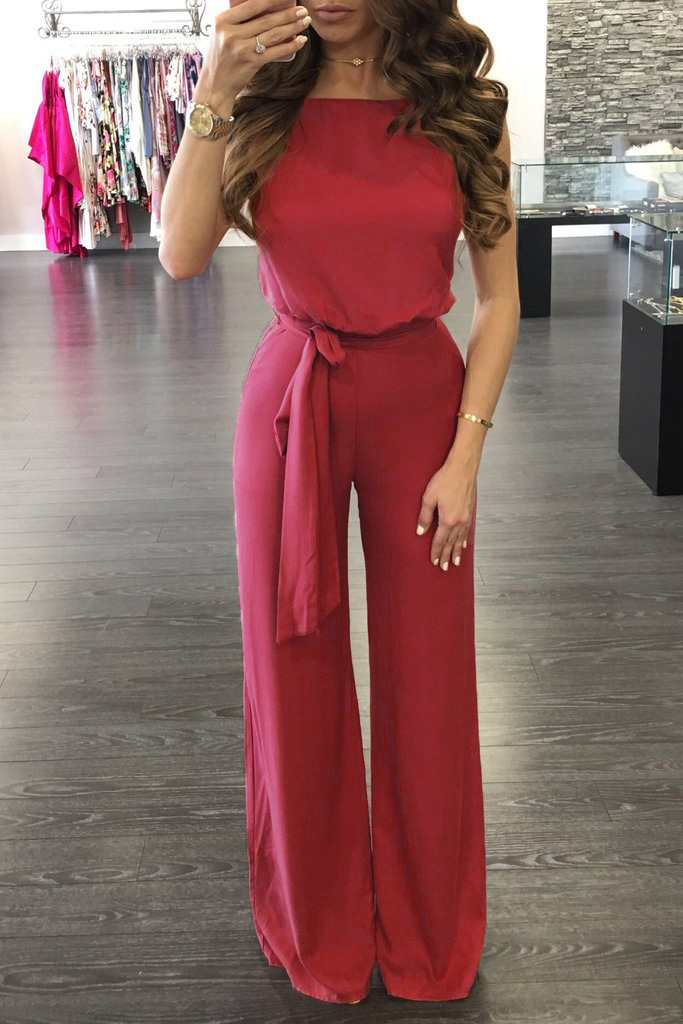 red jumpsuit open back