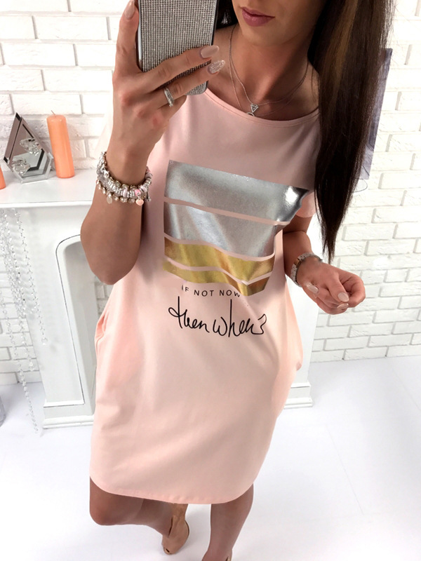 pale pink casual dress
