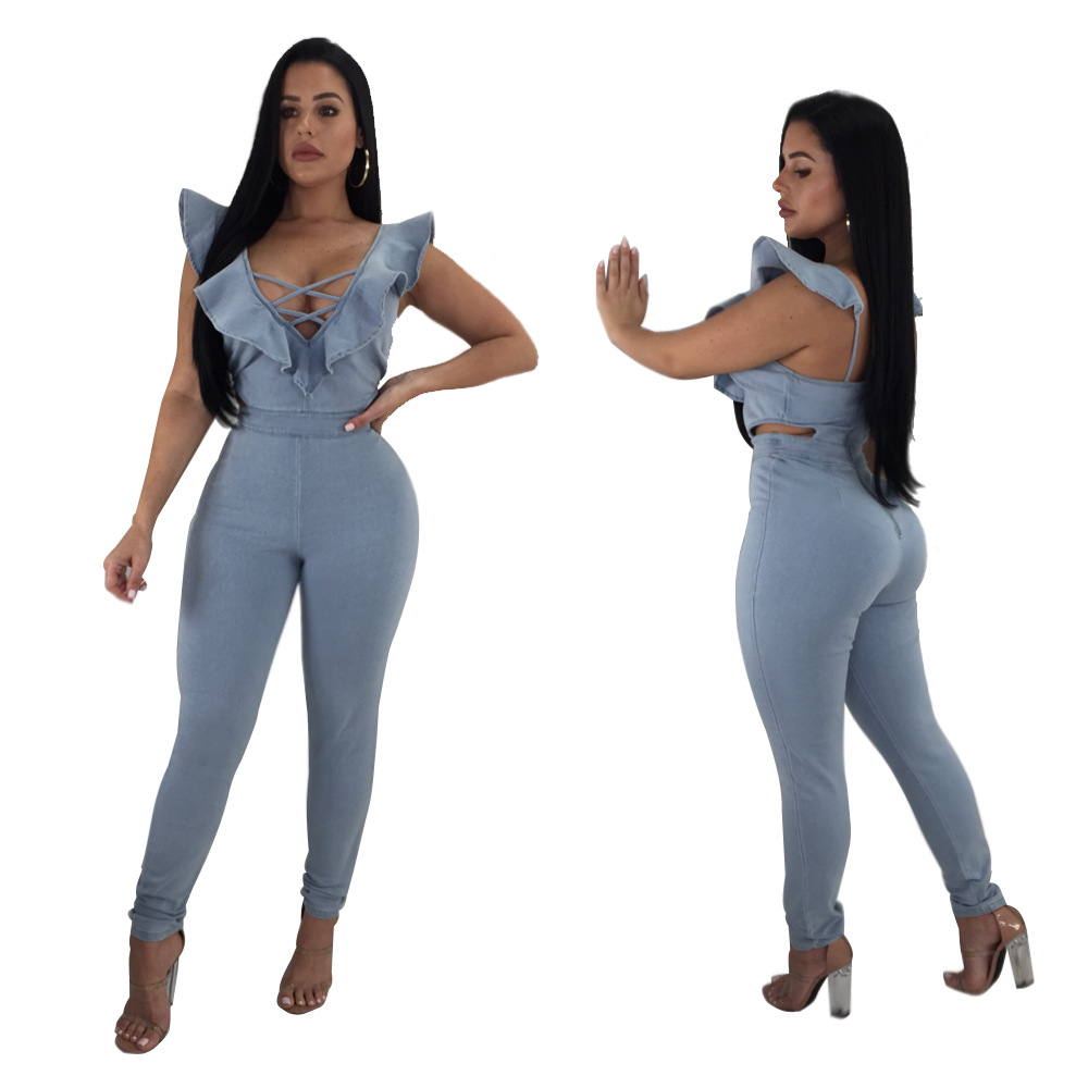 jumpsuit in jeans fabric