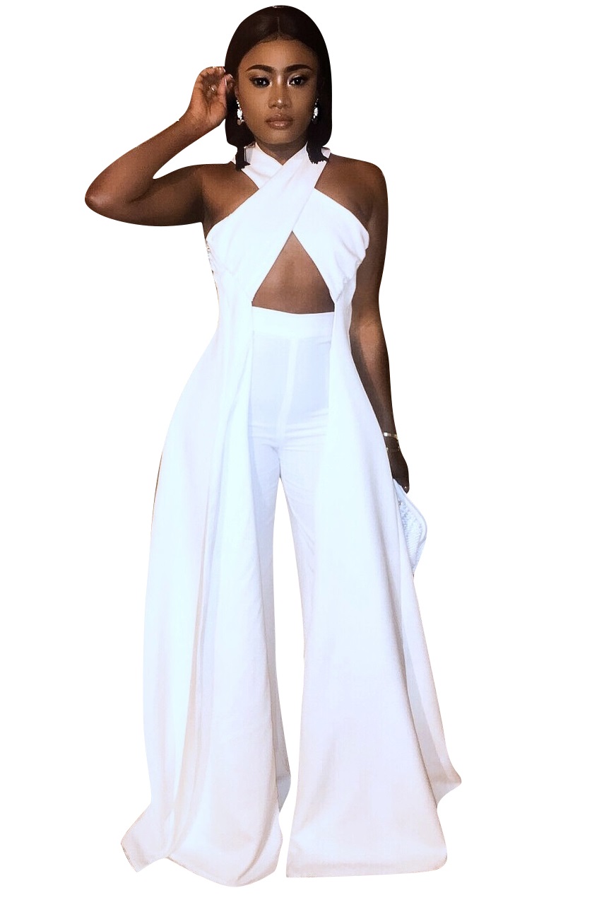 bebe halter jumpsuit