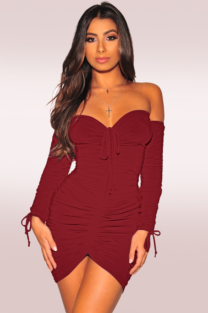 ruched club dress