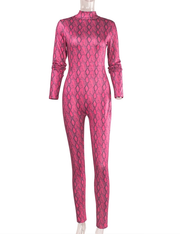 pink skin tight jumpsuit