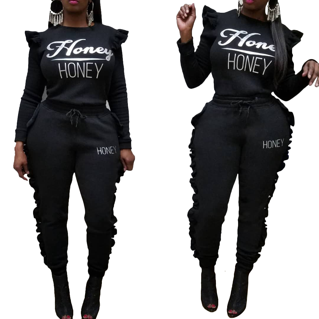 sweatsuit with ruffles