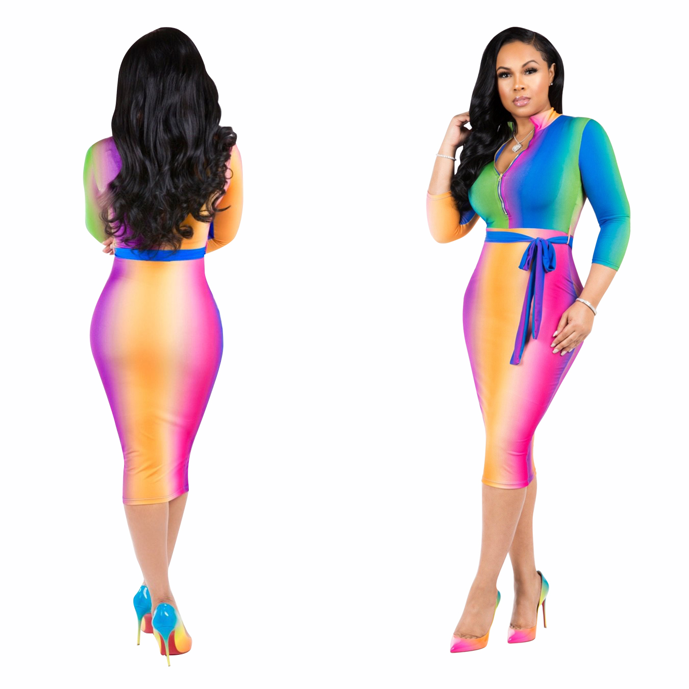 bodycon multicolor dress