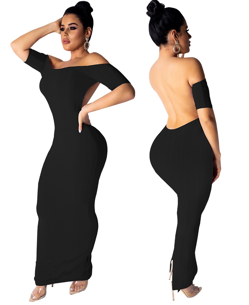 Backless Off Shoulder Dress