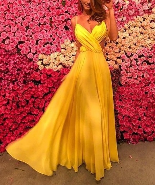 yellow color gown