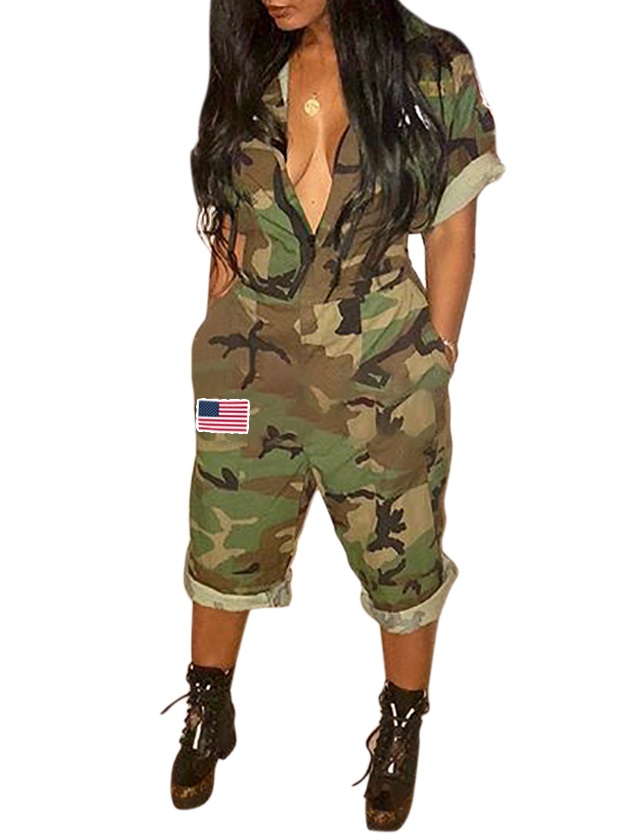 camo print jumpsuit