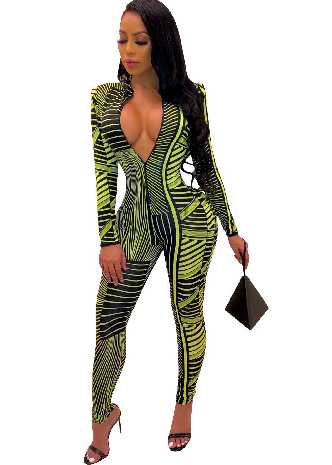 long sleeve bodycon jumpsuit