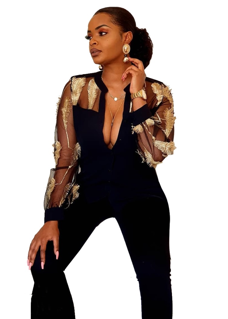 feather jumpsuit