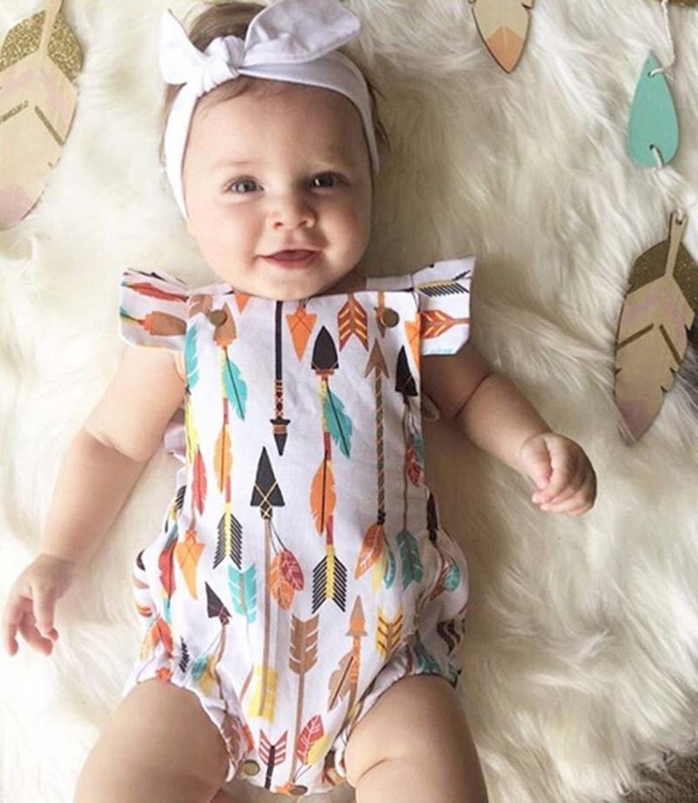 baby girl ruffle rompers