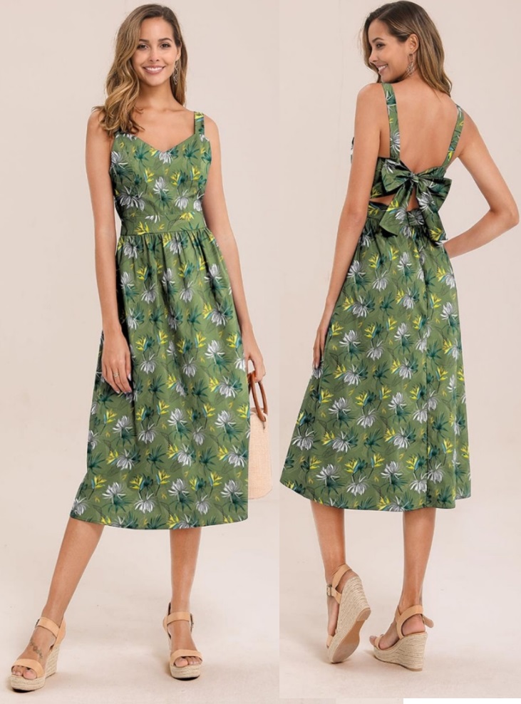 Venta Al Por Mayor Imprimir Correas Anchas Vestido Largo En Linea