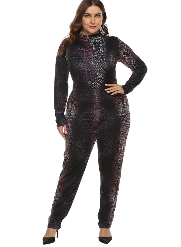 long sleeve sequin jumpsuit plus size