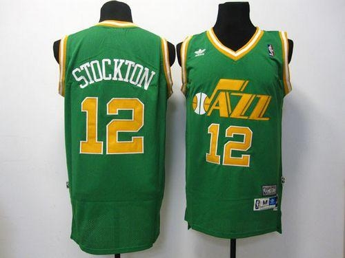 Utah Jazz #12 John Stockton Green 