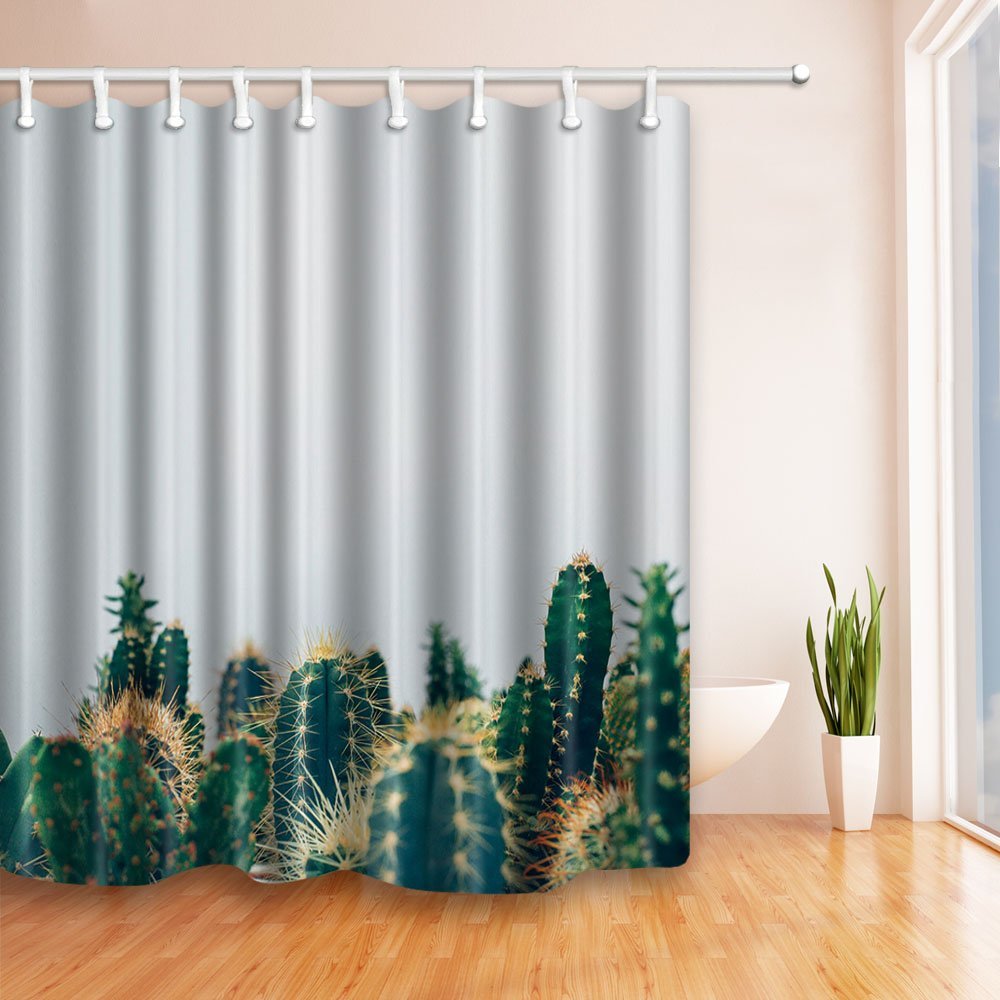 Us 19 99 Kotom Cacti Bath Curtains 100 Polyester Fabric Kotom Cacti Bath Curtains 100 Polyester Fabric Waterproof Shower Non Peva Hooks Included Item No 428024