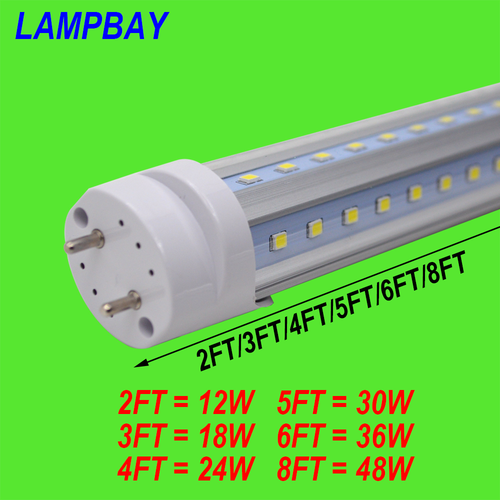 US 5 LED Tube lights V shaped Bulb 270 angle T8 G13 two pins 2ft