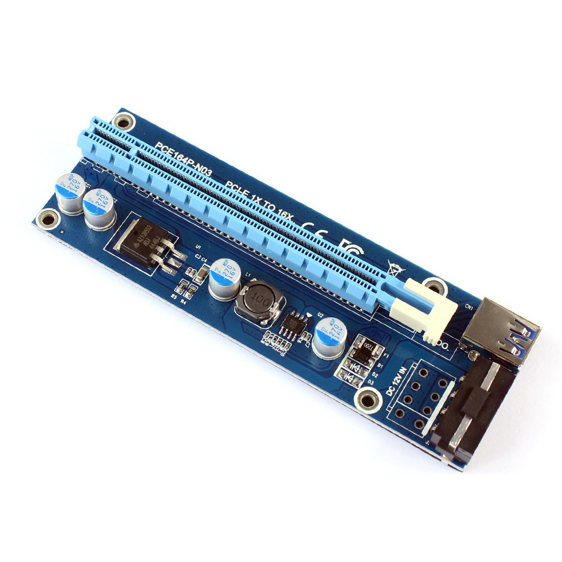 Cable Length: 60cm USB Cable Cables PCIE 1X to 16X Graphics Extension Cable MOLEX DC-DC Single Power Supply Adapter Card for ETH Bitcoin Mining Device F21217
