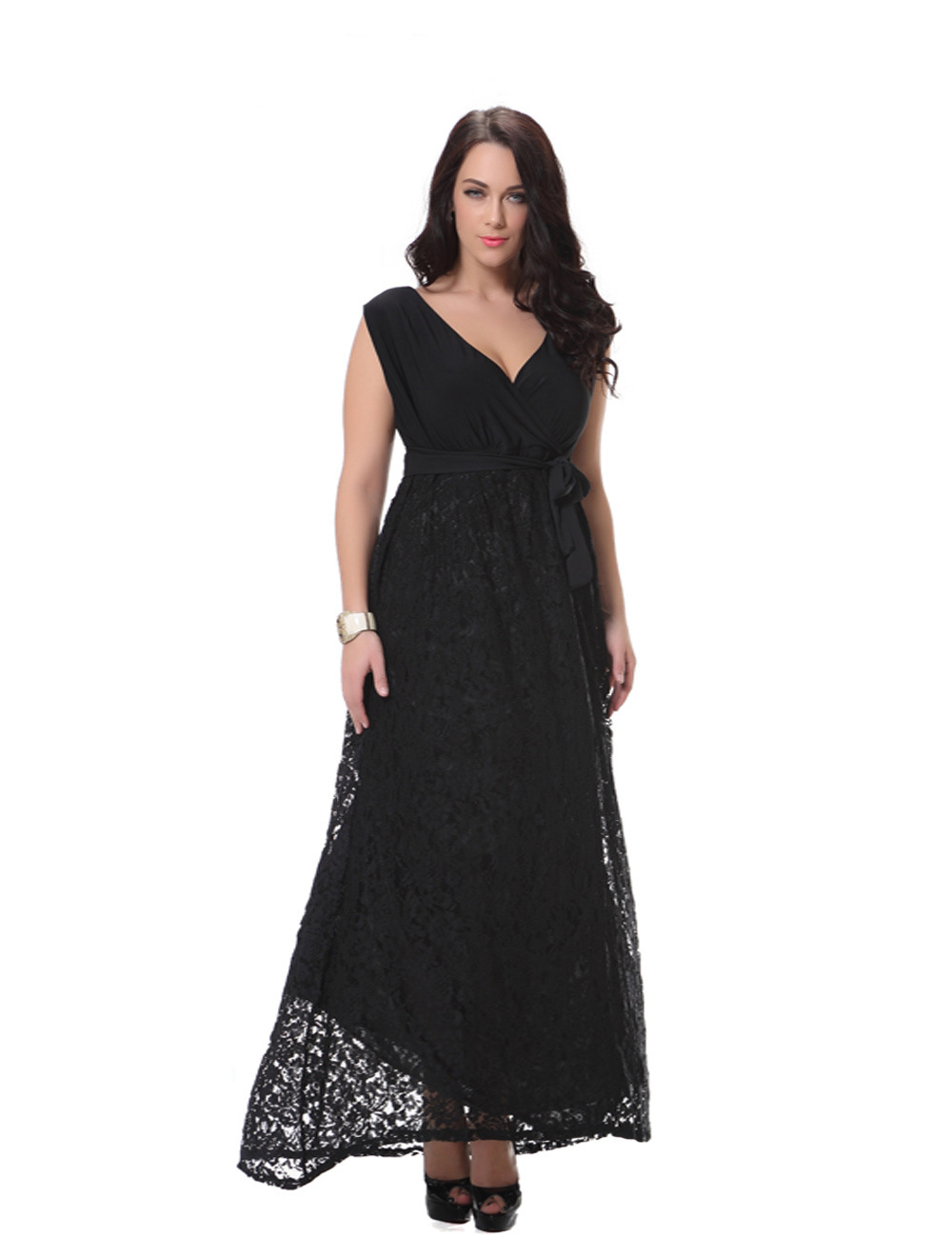 Black Lace A-Line Dress