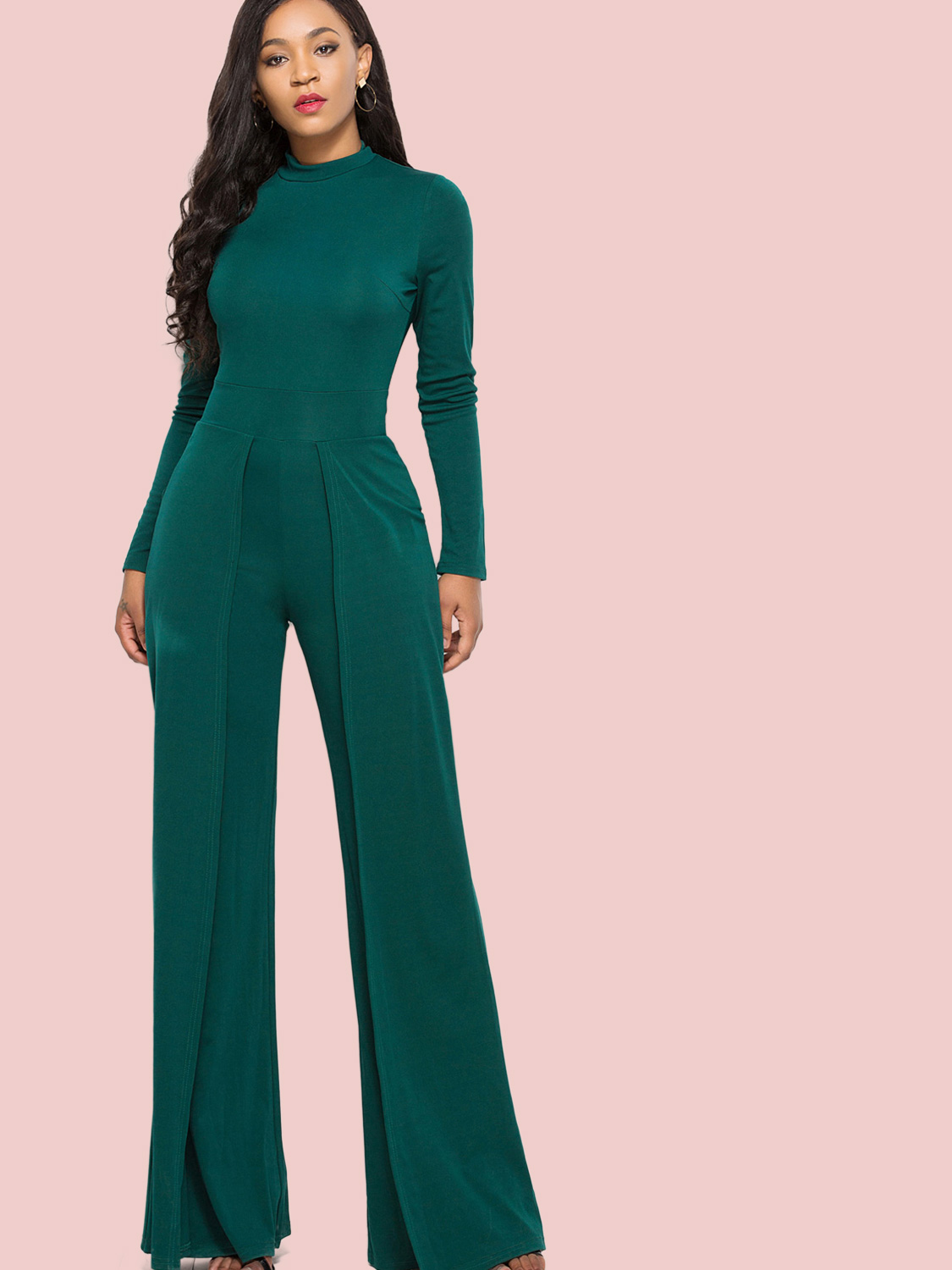 green long sleeve jumpsuit