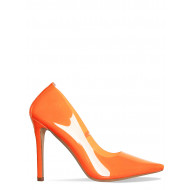 orange and clear heels