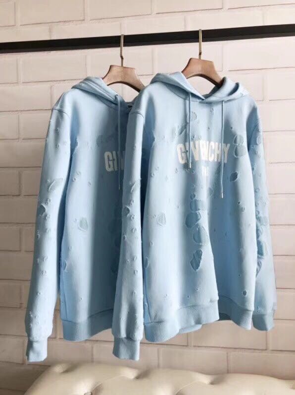 givenchy ripped hoodie blue
