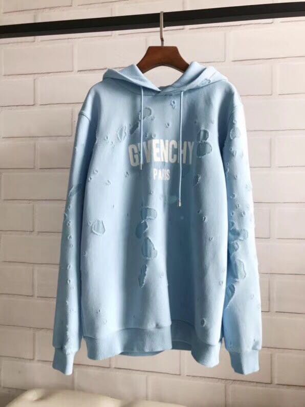 givenchy hoodie blue ripped
