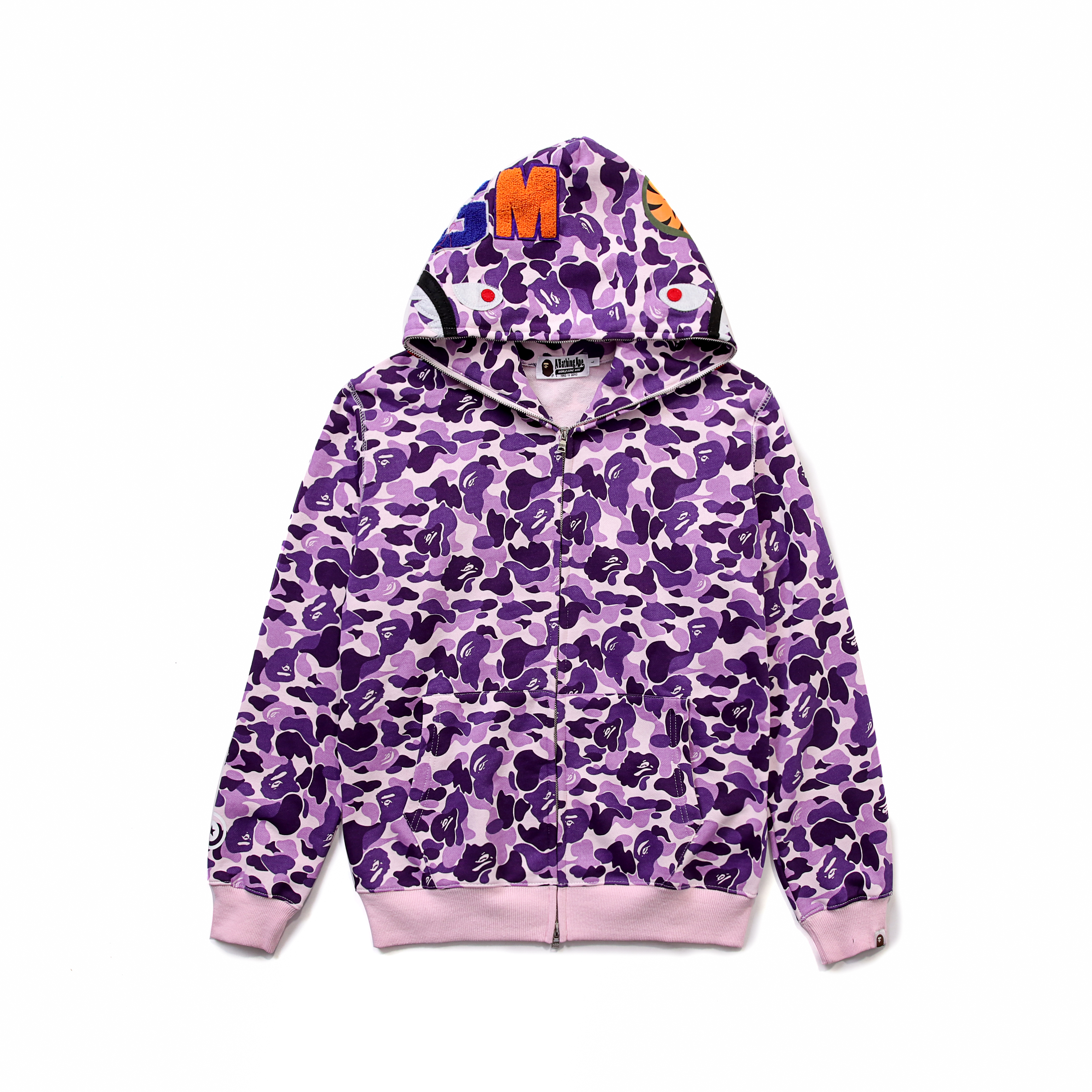purple and orange bape hoodie