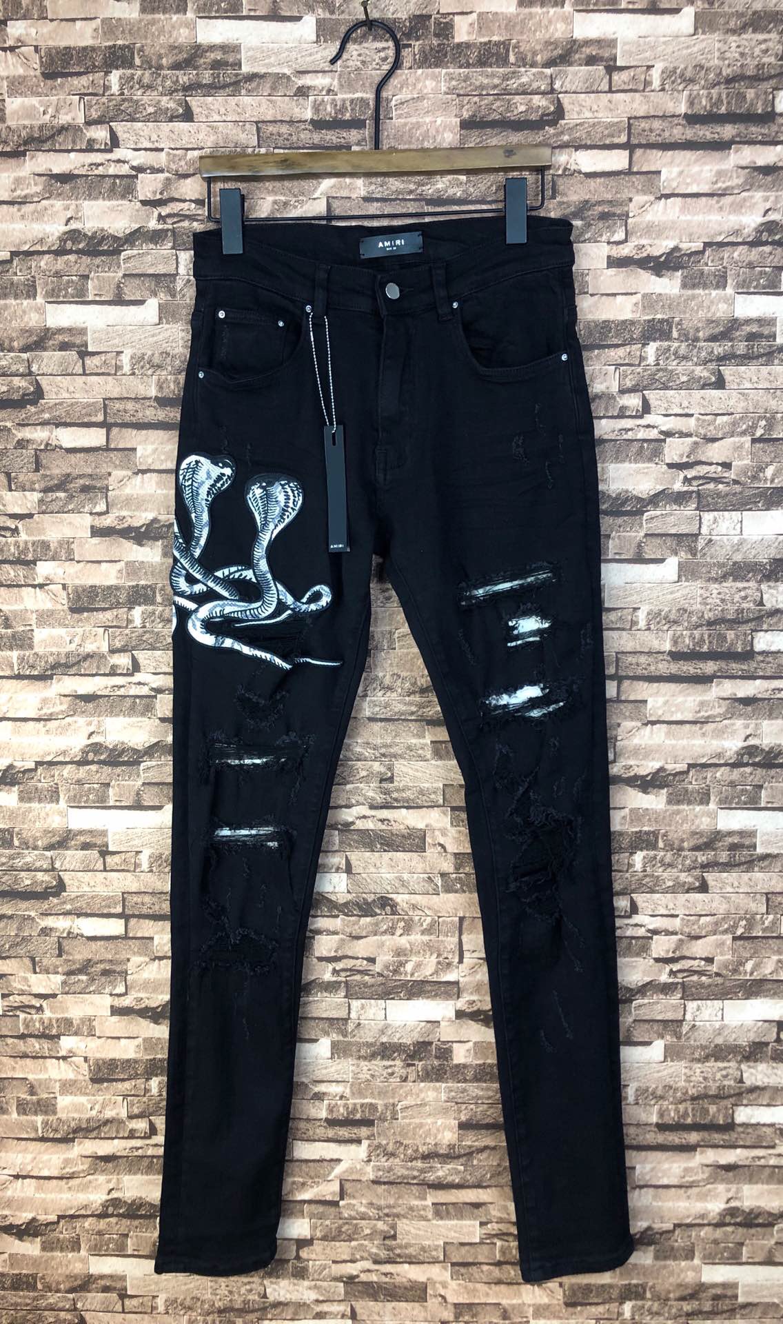 amiri snake jeans black