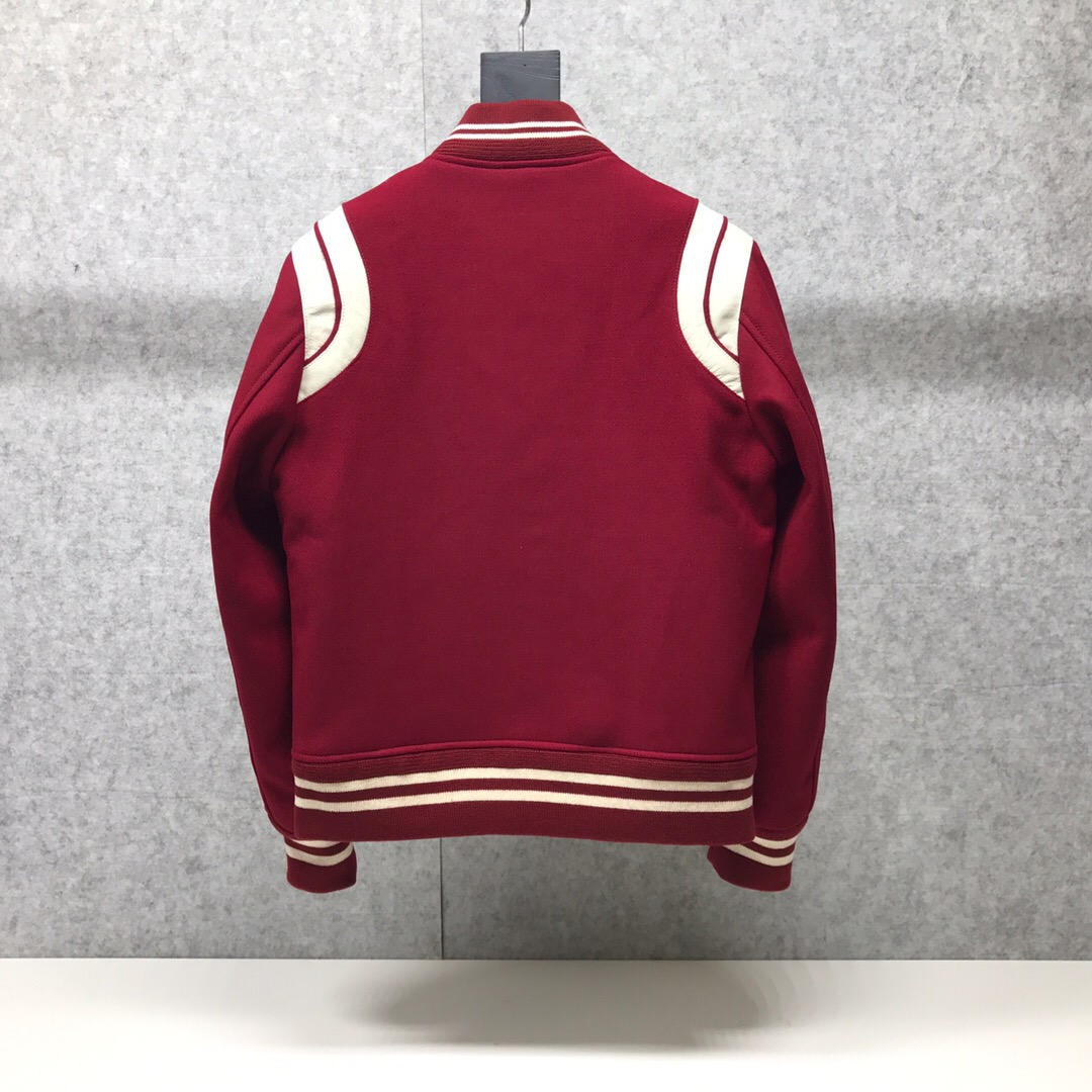 saint laurent red teddy jacket