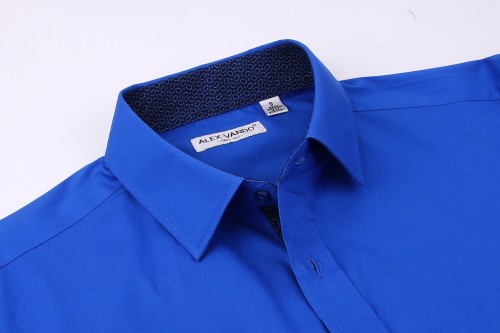 Mens Dress Shirts Cotton Casual Regular Fit Long Sleeve Collar