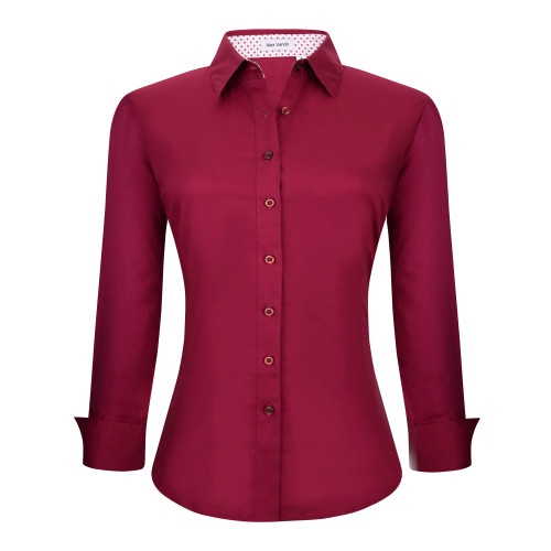 Womens Dress Shirts Cotton Casual Regular Fit Long Sleeve Collar