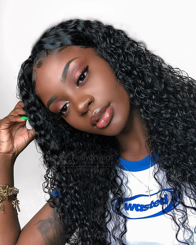Us 160 Peruvian Hair 360 Lace Frontal Wigs Water Wave Human
