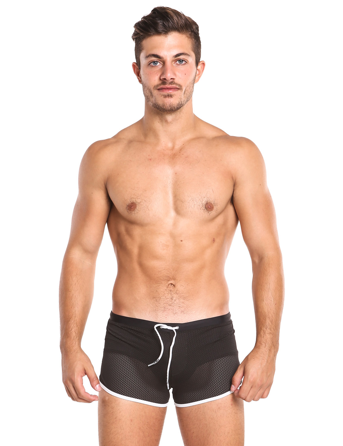 mens transparent swim trunks