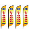 4Piece 4M Round shape feather flags with Custom Graphics