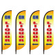 4Piece 4M Round shape feather flags with Custom Graphics