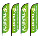 4Piece 10ft Round shape feather flags with Custom Graphics