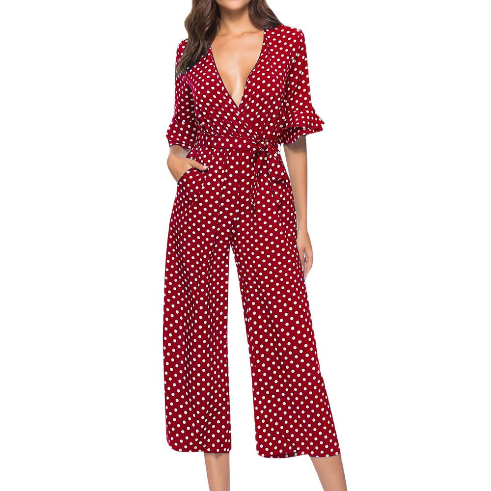 polka dot jumpsuit long sleeve