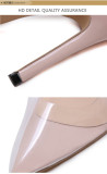 Slender high-heeled sandals with pointed and shallow transparent glue buckles