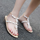 Large Diamond Chain Flat-bottomed Roman Sandals size34-47