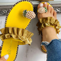 2019 Women's Slippers Summer Bohemia Style Beach Casual Shoes Flip Flops Clip Toe Pineapple Fruit Cute Outdoor Vacation Slipper